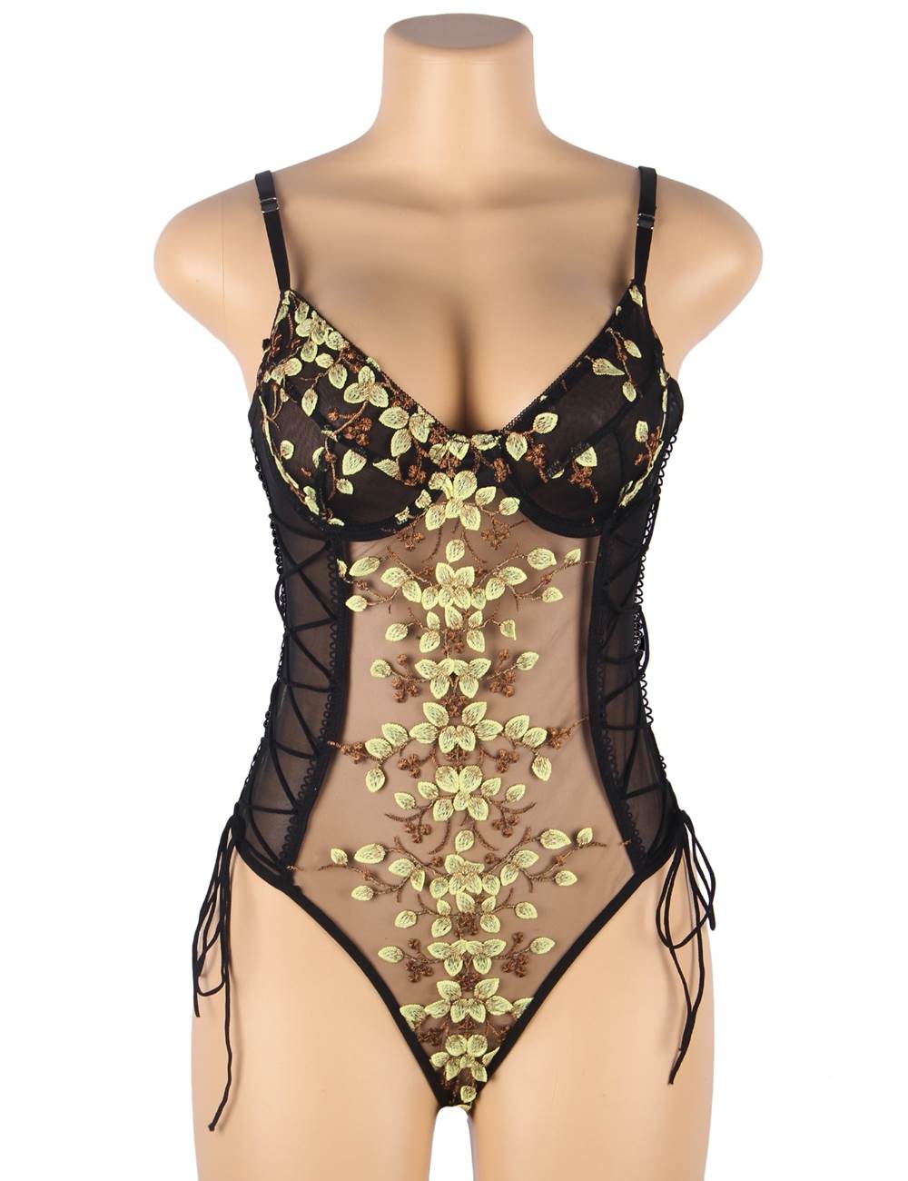 Bedtime Beauty Bodysuit Embroidery Lingerie