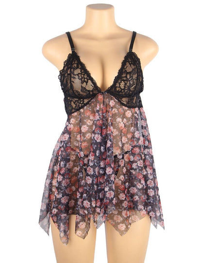 Sexy Silky Floral Lingerie