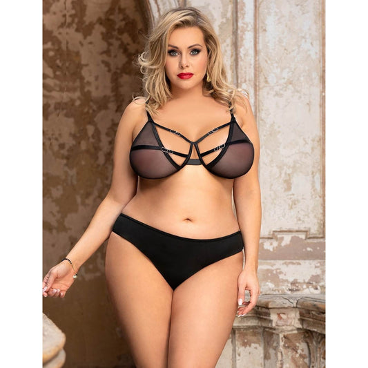 Plus Size Black Sugar Baby’s Treasure  Bra Set Without Underwire