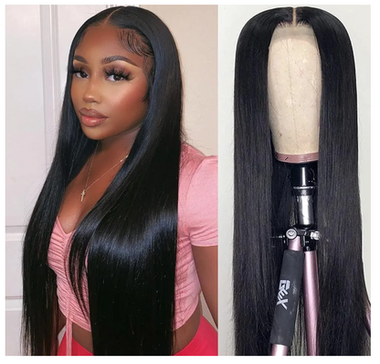 Straight Brazilian Virgin Pre Plucked 150% Density Lace Front Human Hair 4x4 Lace Closure Wig