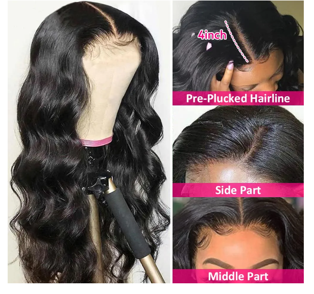 Pre Plucked Hairline Brazilian Body Wave Lace Front Human Hair Wigs