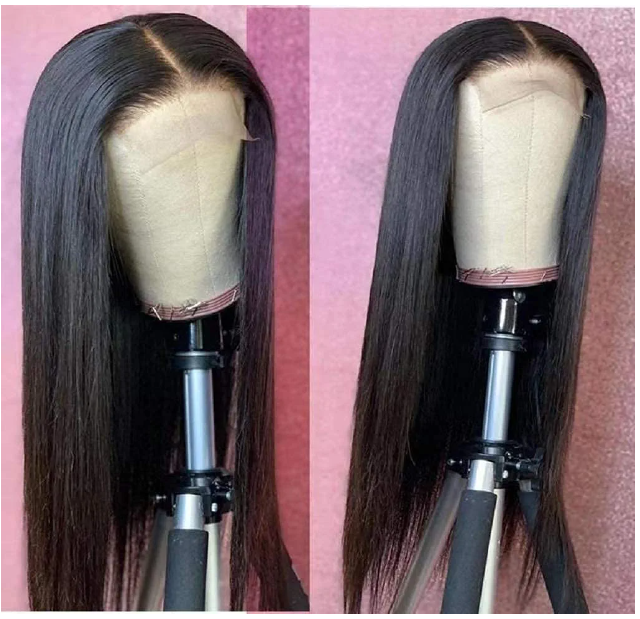 Straight Brazilian Virgin Pre Plucked 150% Density Lace Front Human Hair 4x4 Lace Closure Wig