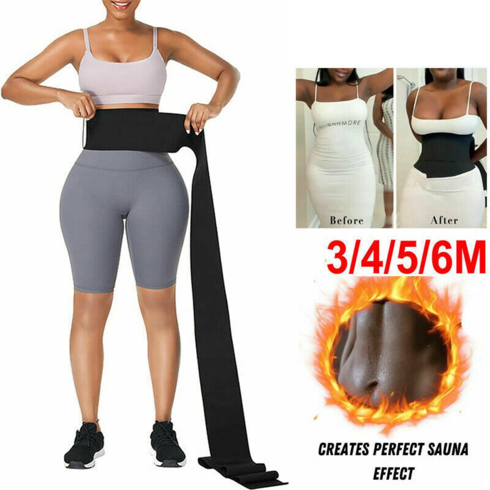 Invisible Wrap Waist Trainer Tape Snatch Me Up Bandage Women Slimming Tummy  Wrap Belt Sauna Trimmer Belt