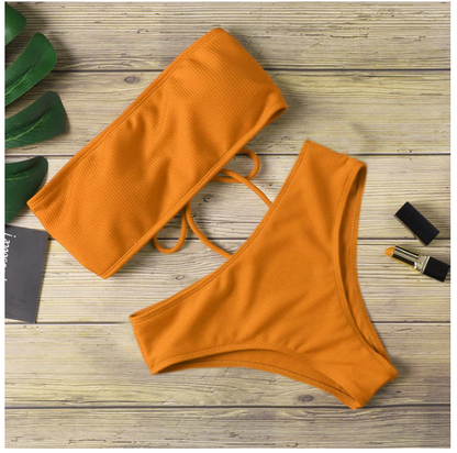 Sunset High Waist Strapless Bikini