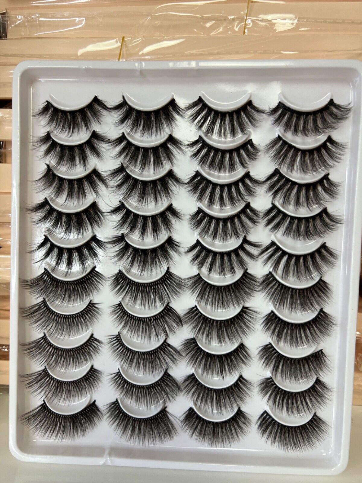 20 Pairs False Eyelashes Mink Natural Extension Black 3D Soft Lashes Makeup