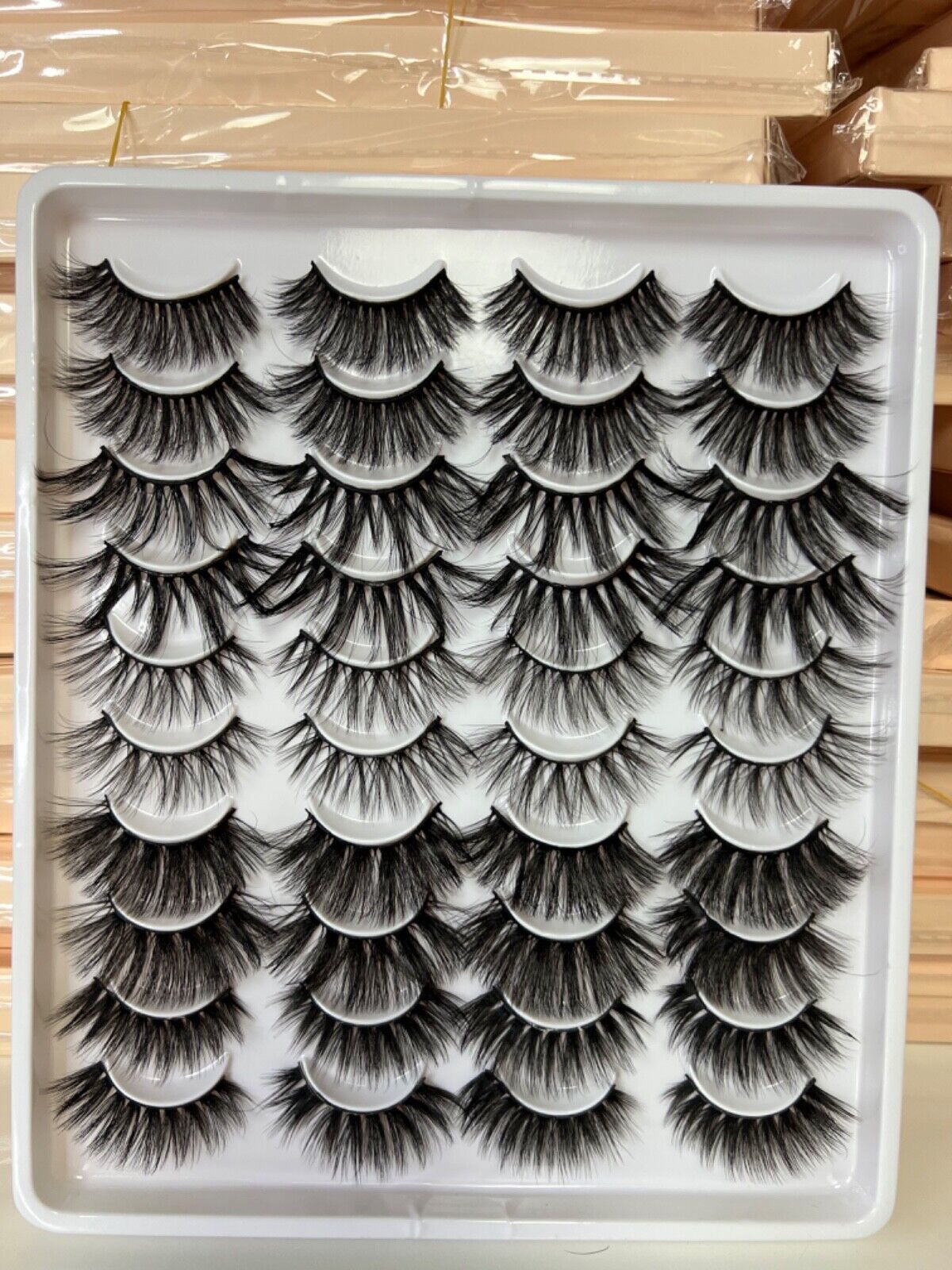 20 Pairs False Eyelashes Mink Natural Extension Black 3D Soft Lashes (Style 1)