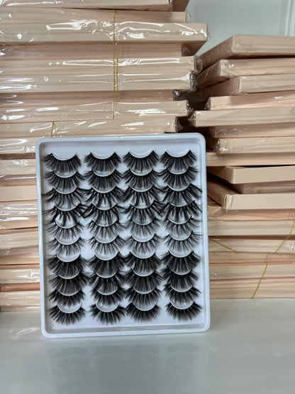 20 Pairs False Eyelashes Mink Natural Extension Black 3D Soft Lashes (Style 1)