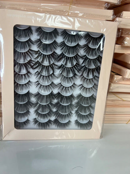 20 Pairs False Eyelashes Mink Natural Extension Black 3D Soft Lashes (Style 1)