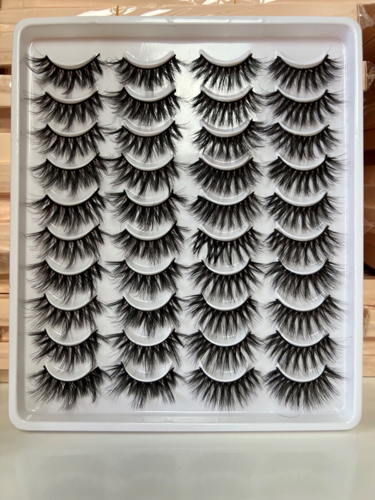 20 Pairs False Eyelashes Mink Natural Extension Black 3D Soft Lashes (Style 09)